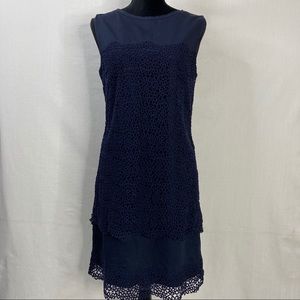 NWOT Tahari Navy Ivy Lace Sleeveless Dress